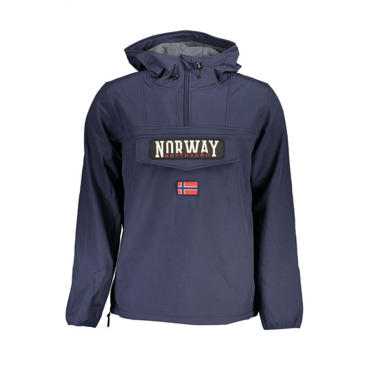 Norway 1963 Sleek Soft Shell Hooded Jacket in Bold Blue Norway 1963 Dark Slate Gray