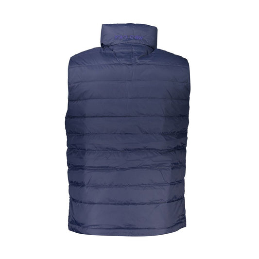 La Martina Sleek Sleeveless Embroidered Blue Jacket La Martina Dark Slate Gray