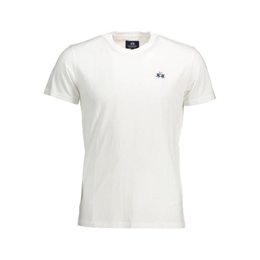 La Martina White Cotton Men T-Shirt La Martina Beige