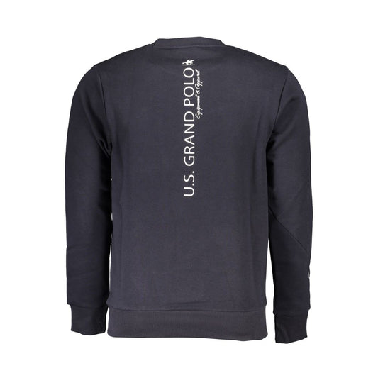 U.S. Grand Polo Elegant Fleece Crew Neck Sweatshirt in Blue U.S. Grand Polo Dark Slate Gray