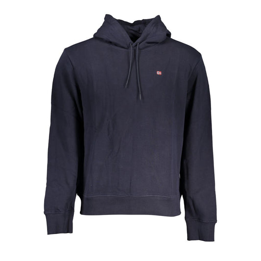 Napapijri Chic Blue Hooded Cotton Sweater for Men Napapijri Dark Slate Gray