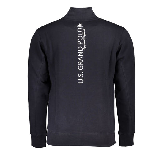 U.S. Grand Polo Chic Fleece-Lined Sweatshirt with Contrast Zip Detail U.S. Grand Polo Dark Slate Gray