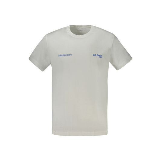 Calvin Klein White Cotton Men T-Shirt Calvin Klein Gray