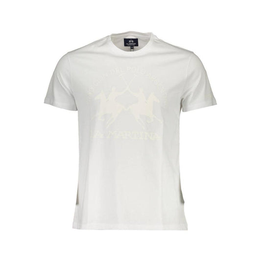 La Martina White Cotton Men T-Shirt La Martina Light Gray