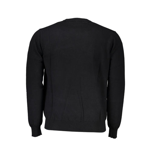 Harmont & Blaine Elegant Crew Neck Embroidered Sweater Harmont & Blaine Black