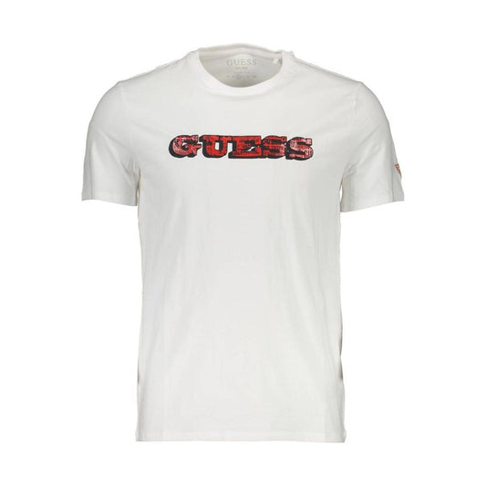 Guess Jeans White Cotton Men T-Shirt Guess Jeans Light Gray