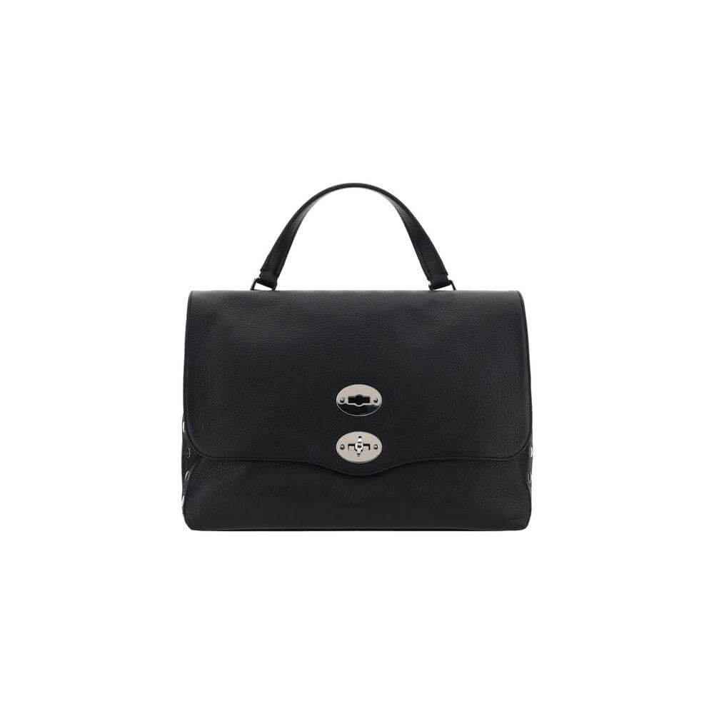 Front view with bag zipped and handles upright.