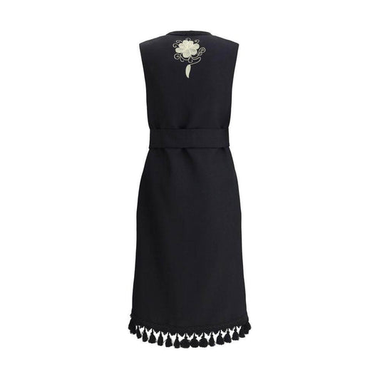 Valentino Embroidered long Vest Valentino Black
