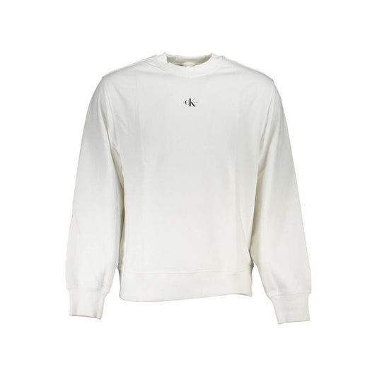 Calvin Klein White Cotton Men Sweater Calvin Klein Light Gray