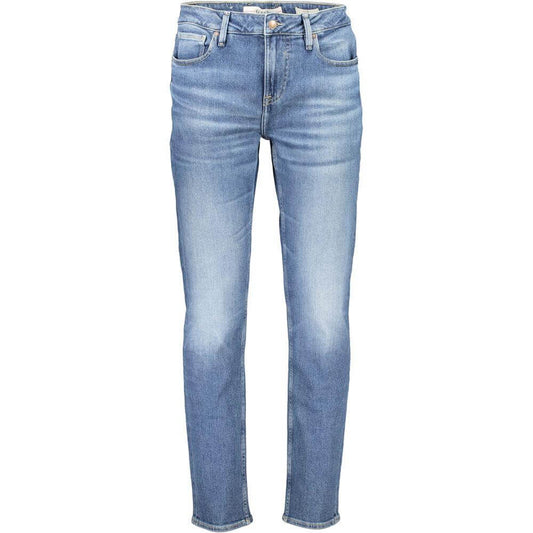 Guess Jeans Blue Cotton Jeans & Pant Guess Jeans Light Slate Gray