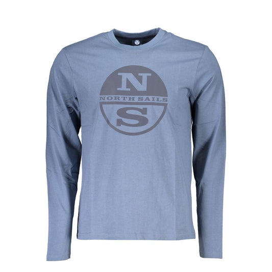 North Sails Blue Cotton T-Shirt North Sails Light Slate Gray
