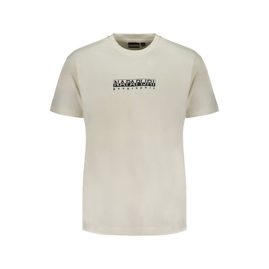 Napapijri White Cotton T-Shirt Napapijri Light Gray