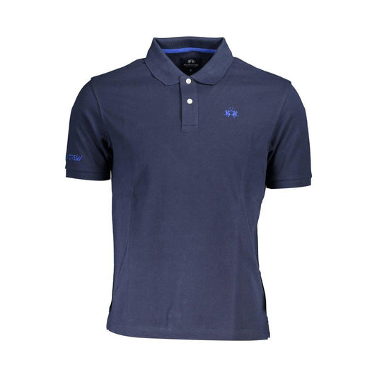 La Martina Blue Cotton Men Polo Shirt La Martina Dark Slate Gray