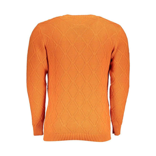 U.S. Grand Polo Orange Diamond Pattern Crew Neck Sweater U.S. Grand Polo Coral
