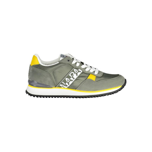 Napapijri Green Polyester Men Sneaker Napapijri Slate Gray