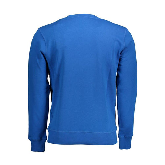 North Sails Blue Cotton Men Sweater North Sails Steel Blue