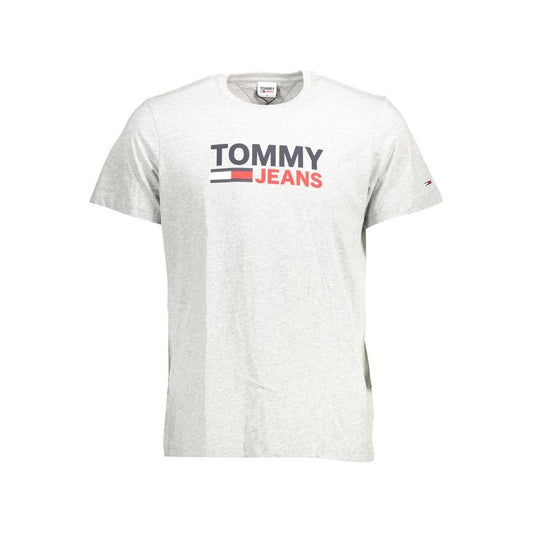 Tommy Hilfiger Gray Cotton Men T-Shirt Tommy Hilfiger Beige