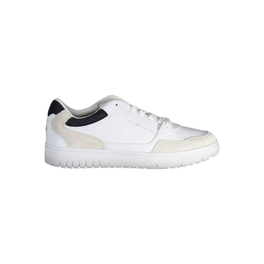 Tommy Hilfiger White Leather Men Sneaker Tommy Hilfiger Light Gray