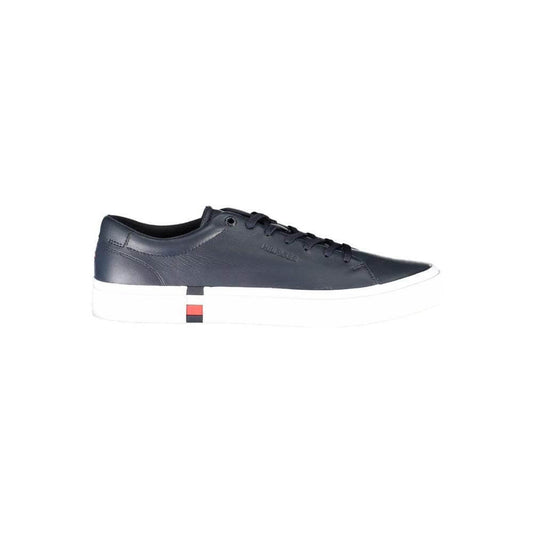 Tommy Hilfiger Blue Leather Men Sneaker Tommy Hilfiger Dark Slate Gray
