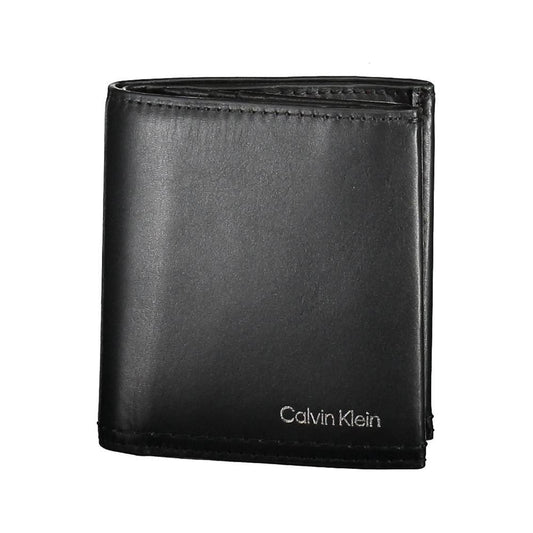 Calvin Klein Black Leather Men Wallet Calvin Klein Dark Slate Gray