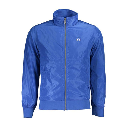 La Martina Blue Polyester Men Jacket La Martina Steel Blue