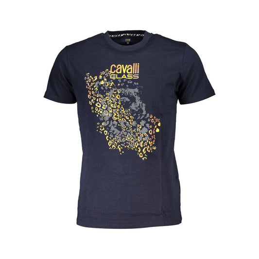 Cavalli Class Blue Cotton T-Shirt Cavalli Class Dark Slate Gray