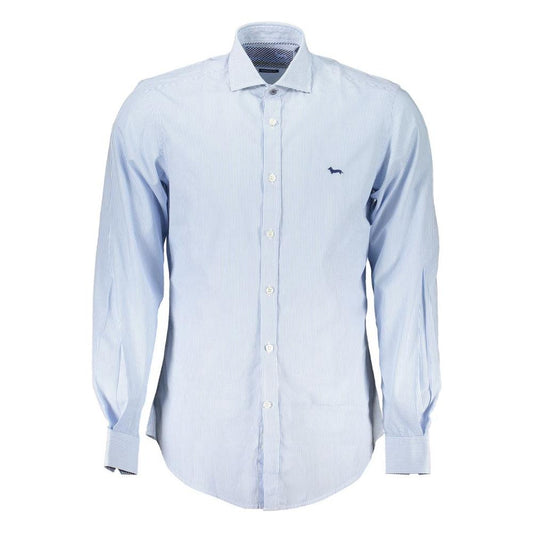 Harmont & Blaine Light Blue Cotton Men Shirt Harmont & Blaine Light Gray
