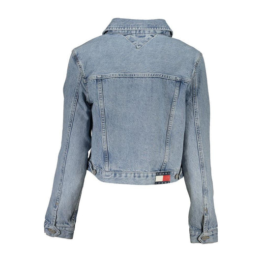Tommy Hilfiger Light Blue Cotton Women Jacket Tommy Hilfiger Light Slate Gray