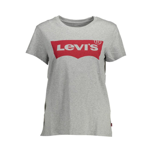 Levi's Gray Cotton Women T-Shirt Levi's Dark Gray