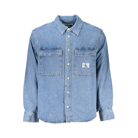 Calvin Klein Light Blue Cotton Men Shirt
