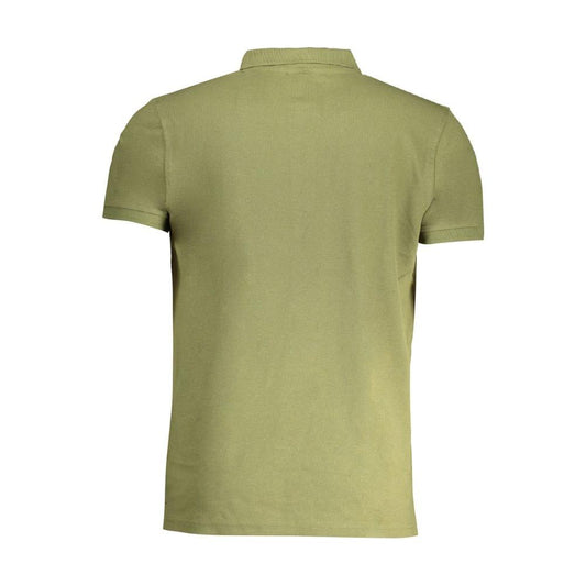 Cavalli Class Green Cotton Polo Shirt