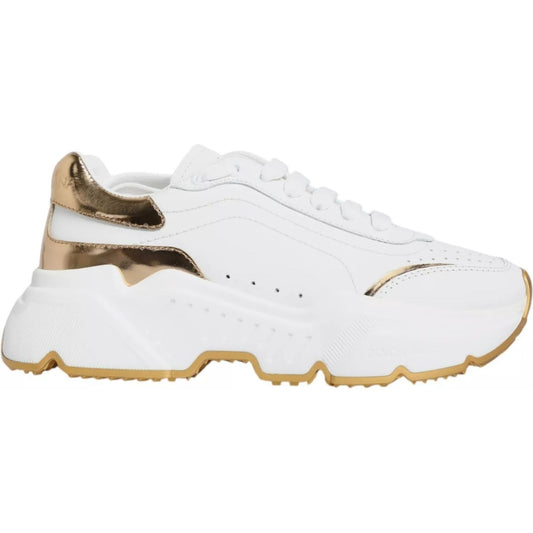 Dolce & Gabbana White Gold Daymaster Low Top Sneakers Shoes