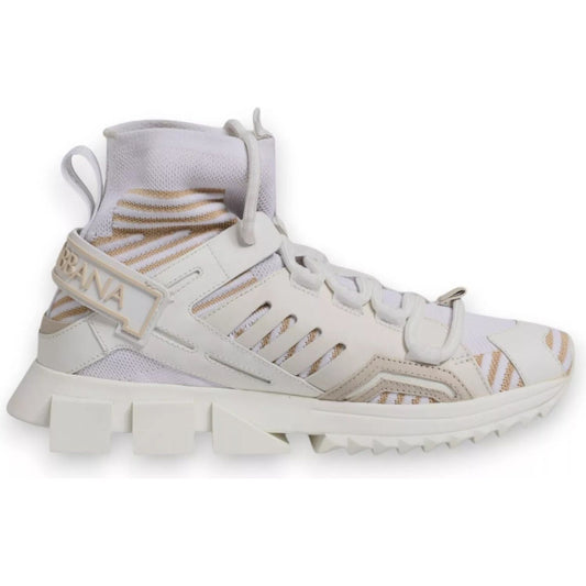 Dolce & Gabbana White Sorrento Socks Trekking Sneakers Shoes