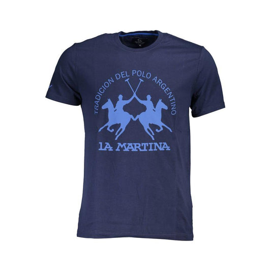 La Martina Blue Cotton Men T-Shirt