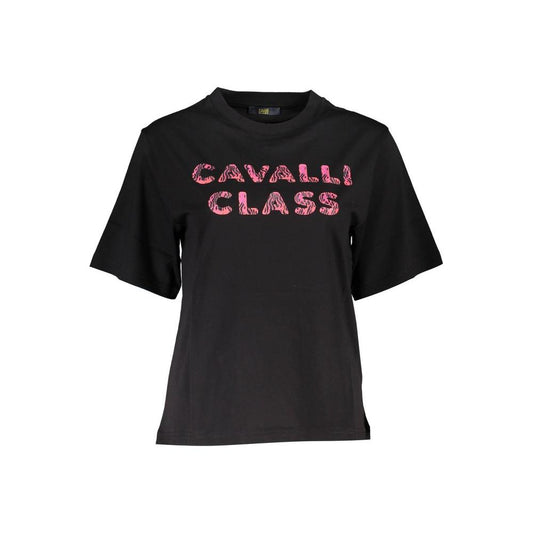 Cavalli Class Black Cotton Women T-Shirt