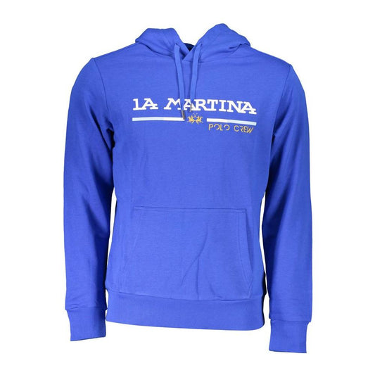 La Martina Blue Cotton Men Sweater