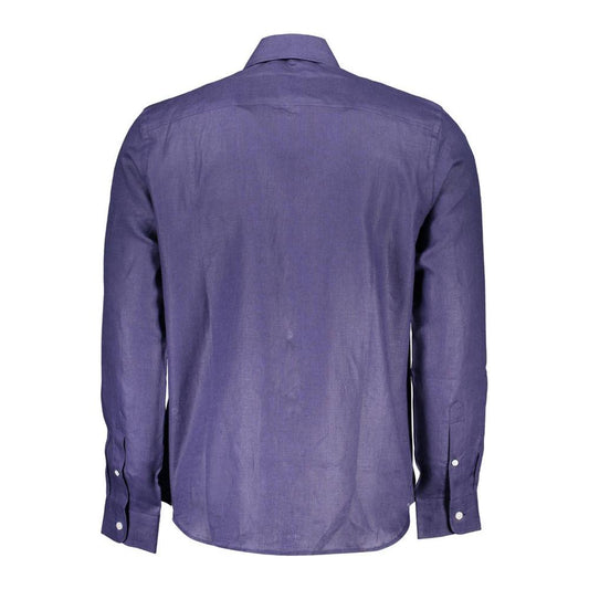 North Sails Blue Linen Men Shirt