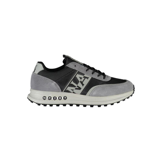 Napapijri Gray Leather Men Sneaker
