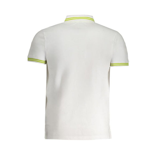 Cavalli Class White Cotton Polo Shirt