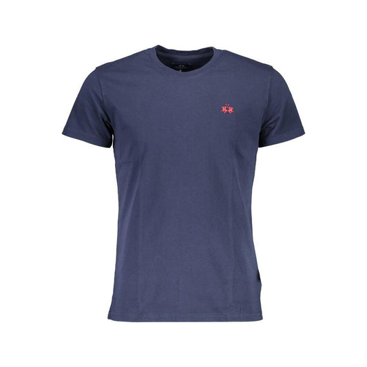 La Martina Blue Cotton Men T-Shirt