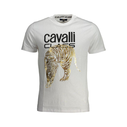 Cavalli Class White Cotton T-Shirt