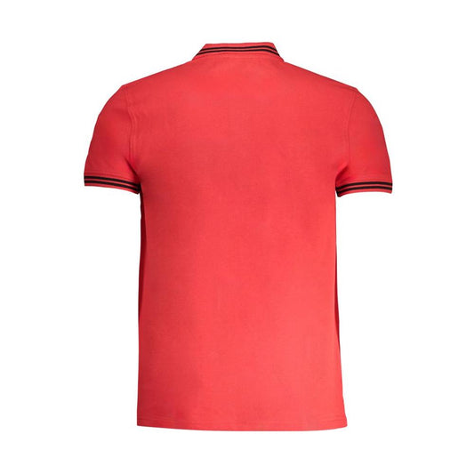 Cavalli Class Red Cotton Polo Shirt