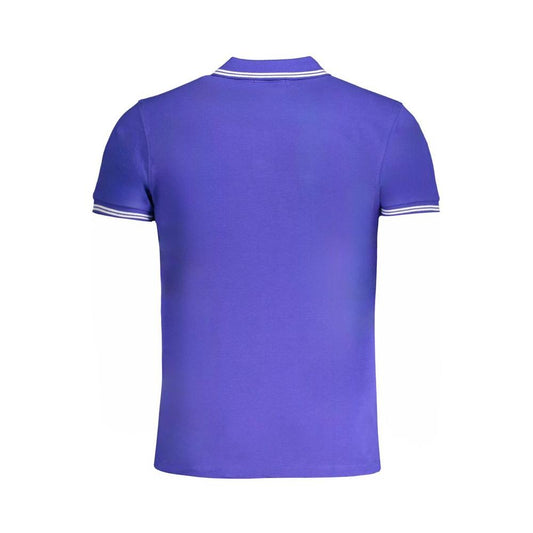 Cavalli Class Blue Cotton Polo Shirt