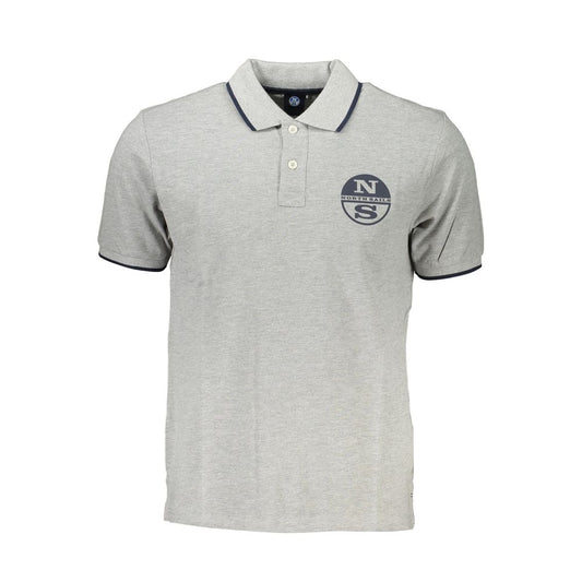 North Sails Gray Cotton Men Polo Shirt