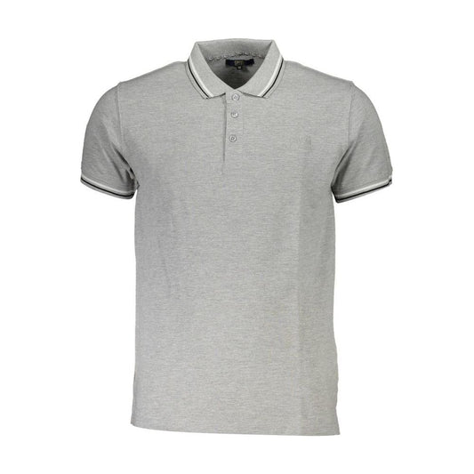 Cavalli Class Gray Cotton Men Polo Shirt