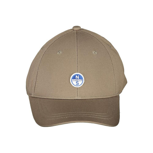 North Sails green cotton hat with adjustable visor and embroidered logo on the front, made from organic cotton.