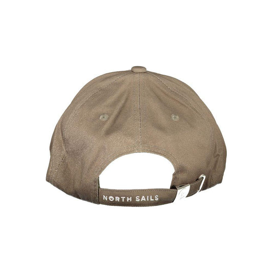 Back view of North Sails green cotton cap with adjustable strap and embroidered logo, made from organic cotton. Eco-friendly headwear.