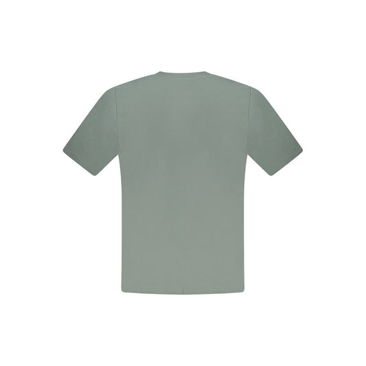 Back view of green North Sails cotton men's t-shirt with short sleeves and crew neck.