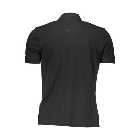 La Martina Black Cotton Men Polo Shirt