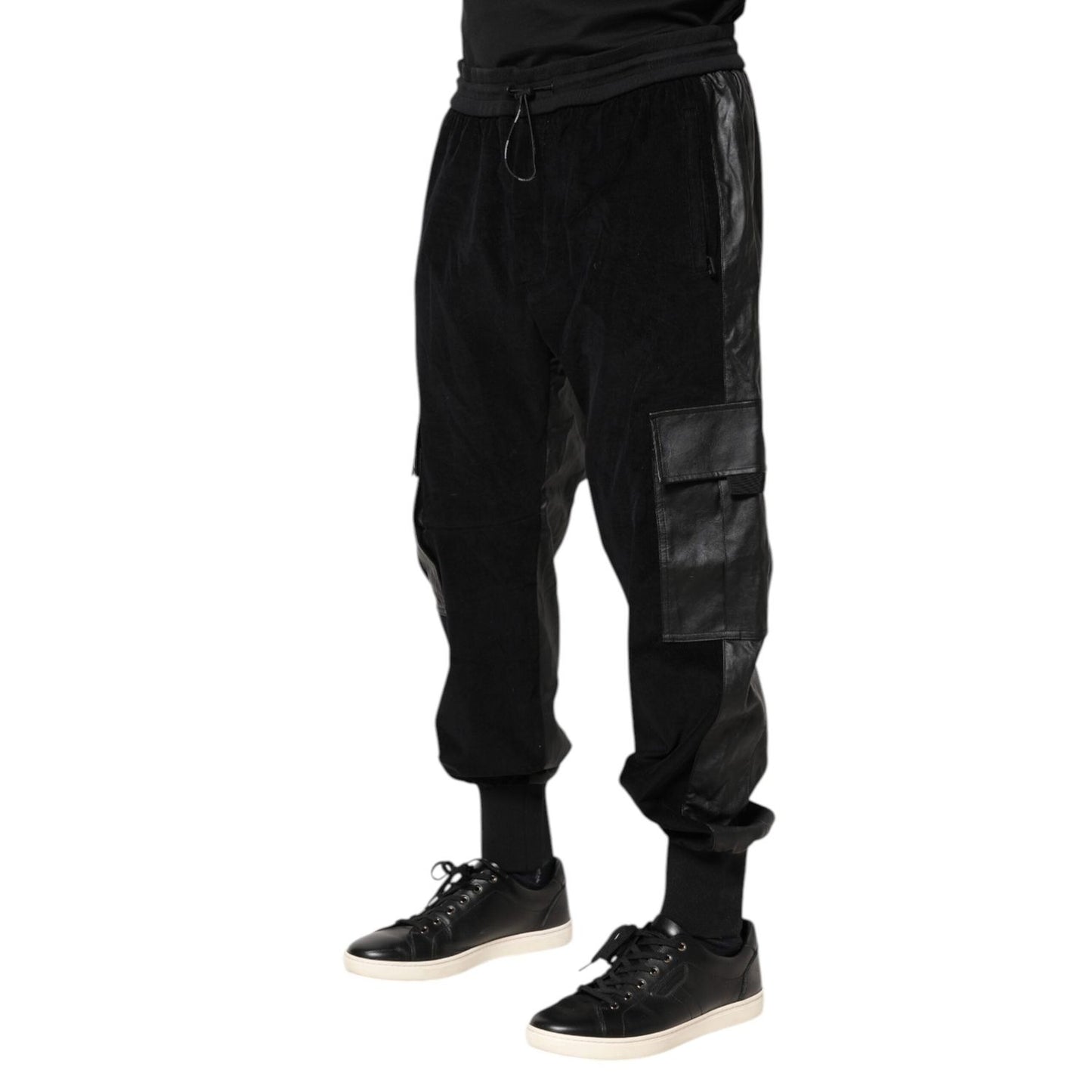 Dolce & Gabbana Black Cotton Cargo Jogger Sweatpants Pants PAN76276-50